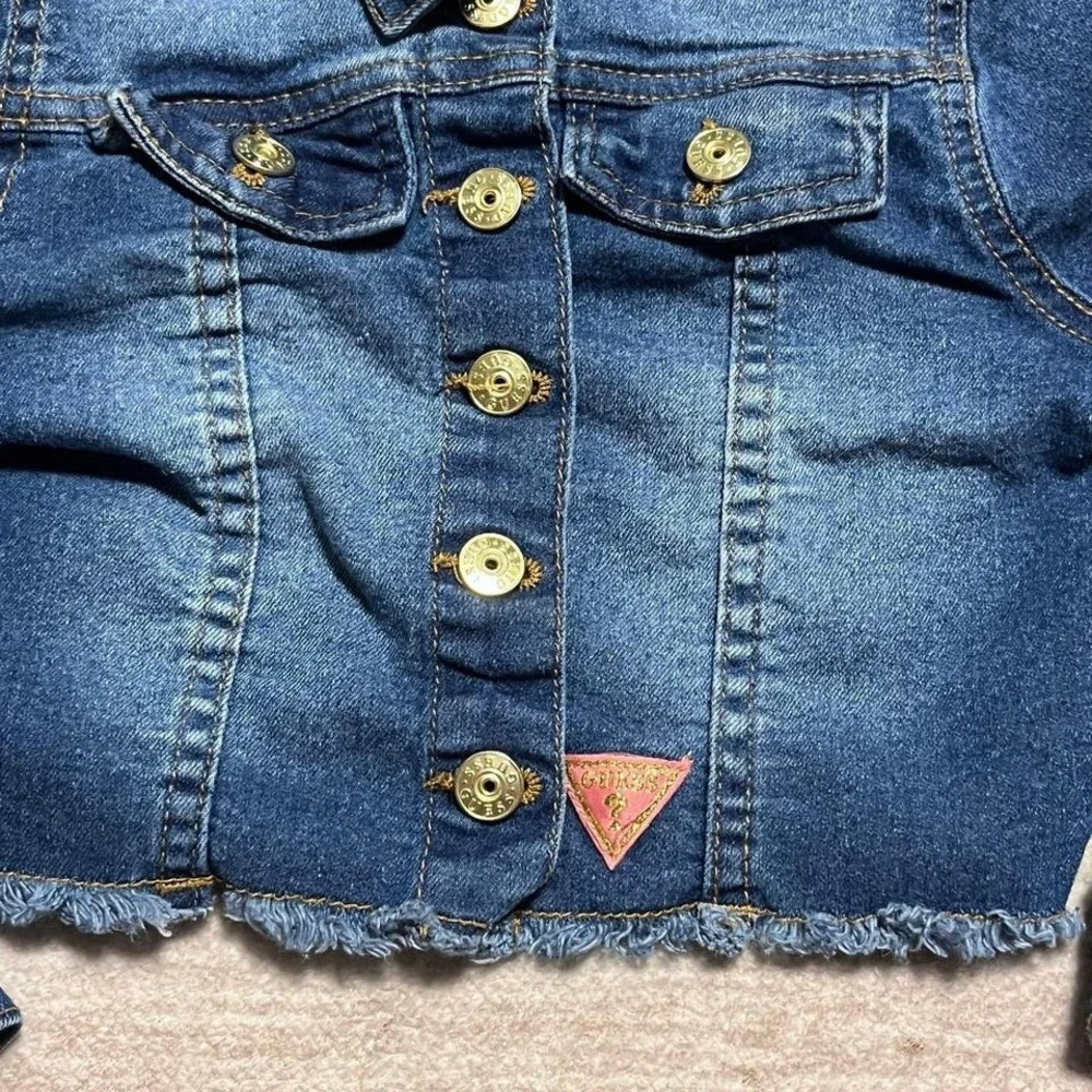 GUESS‎ Kids Girls Denim Jacket – Size M (5–6) – Cropped Jean Jacket